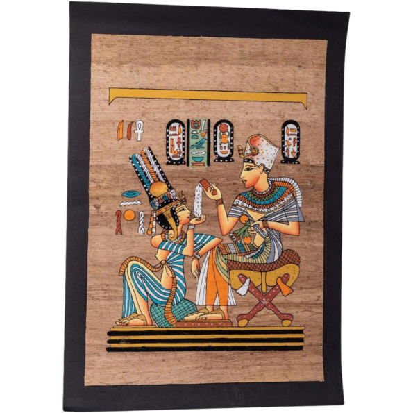 Egyptian Hand Painted 100% Authentic Papyrus Paper (Pharaonic King and Queen)