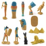 12-Piece Simulated Ancient Egypt Set Pharaonic Pyramids, Sphinx, Queen Isis, Mummy 1