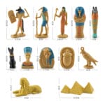 12-Piece Simulated Ancient Egypt Set Pharaonic Pyramids, Sphinx, Queen Isis, Mummy 1