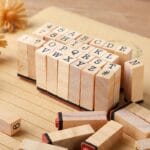 DIY Handmade Wooden Box Seal Stamp Set 40pcs Alphabet Stamps with Black Ink Pad