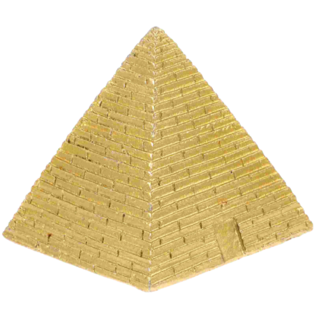 Golden Pharaonic Pyramid Figurine Majestic Statue Sculpture